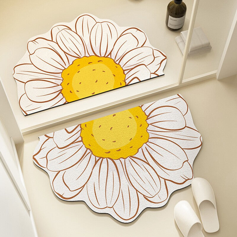 Floral Pattern Bath Mat Bowlift