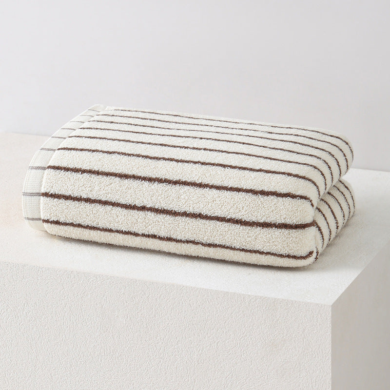 Women's Velour Bath Towel with Striped Design Bowlift