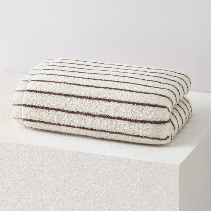 Women's Velour Bath Towel with Striped Design Bowlift
