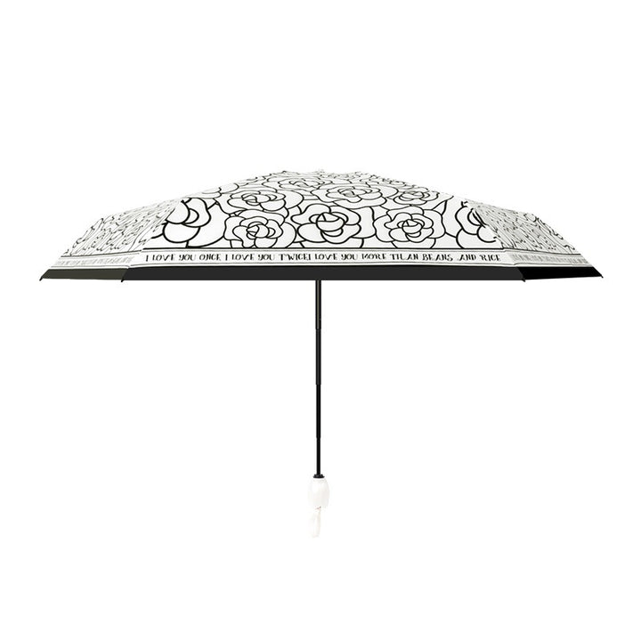 Ladies folding umbrella with playful flower design Bowlift