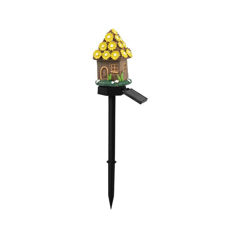 Solar Mushroom House Garden Stake Light With Rechargeable Battery Bowlift