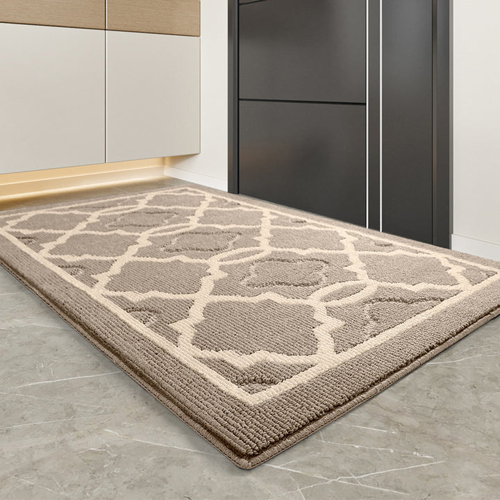 Plush Geometric Kitchen Runner Mat Bowlift