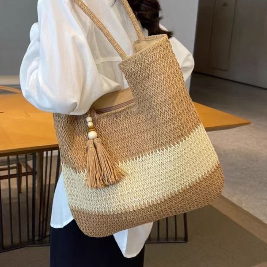 Woven Natural Material Crossbody Bag Bowlift