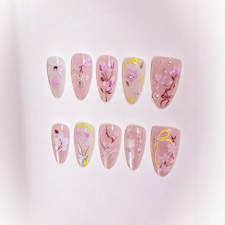 Artistic Press-On Nail Art Set Bowlift