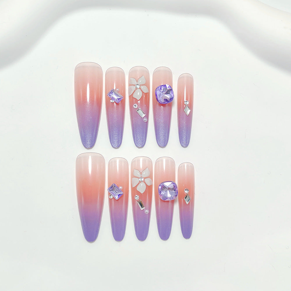 Artistic fingernails with delicate rhinestone details Bowlift
