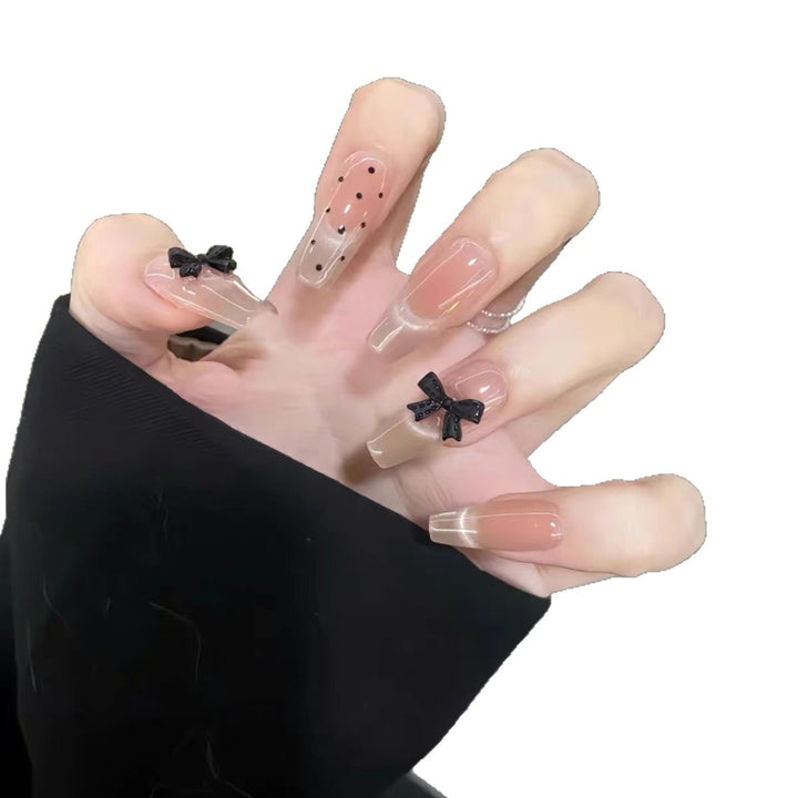 Decorative Press-On Nail Set with Unique Bow Accents Bowlift