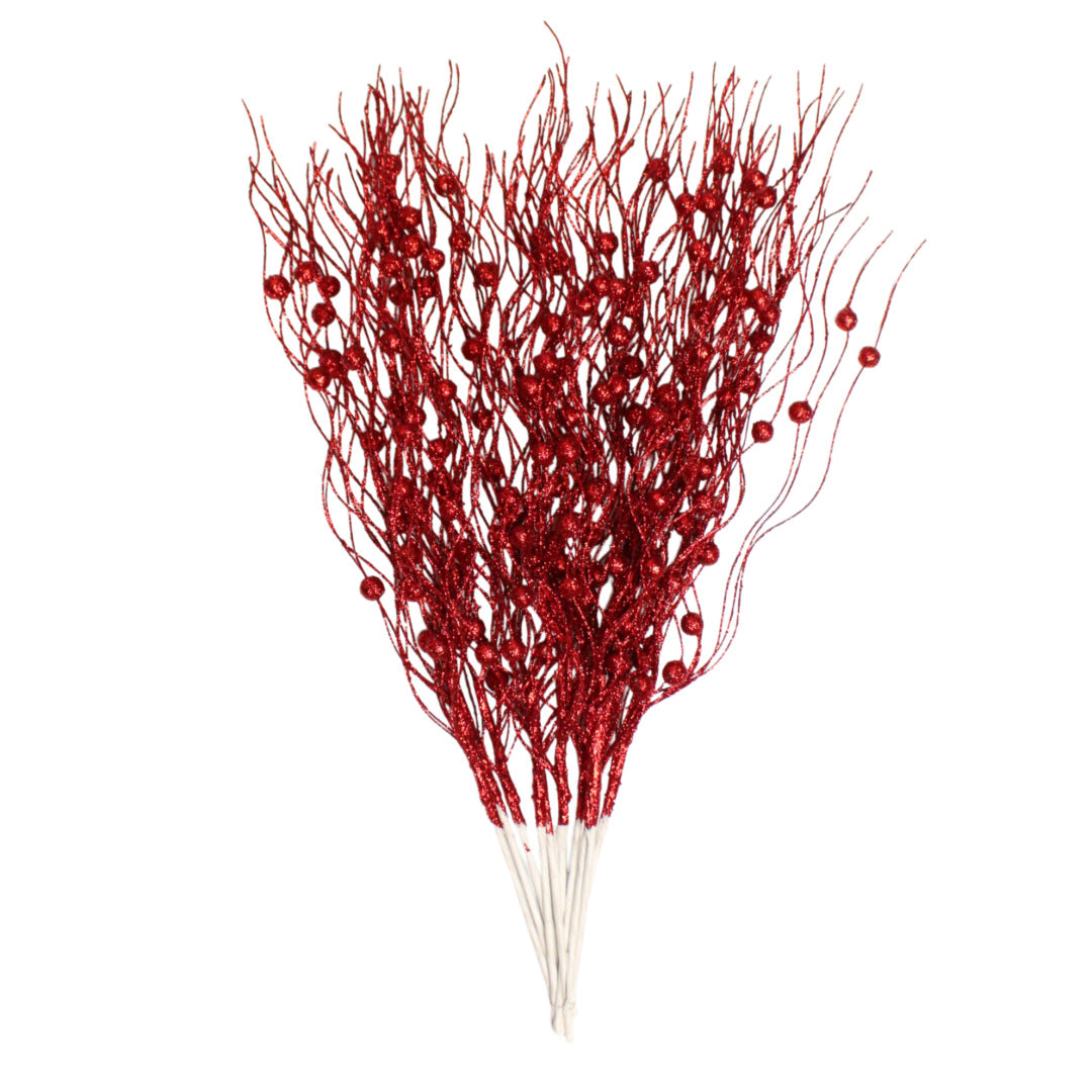 Unisex decorative star branch with berries and flexible wire stem for wreath and table decoration Bowlift