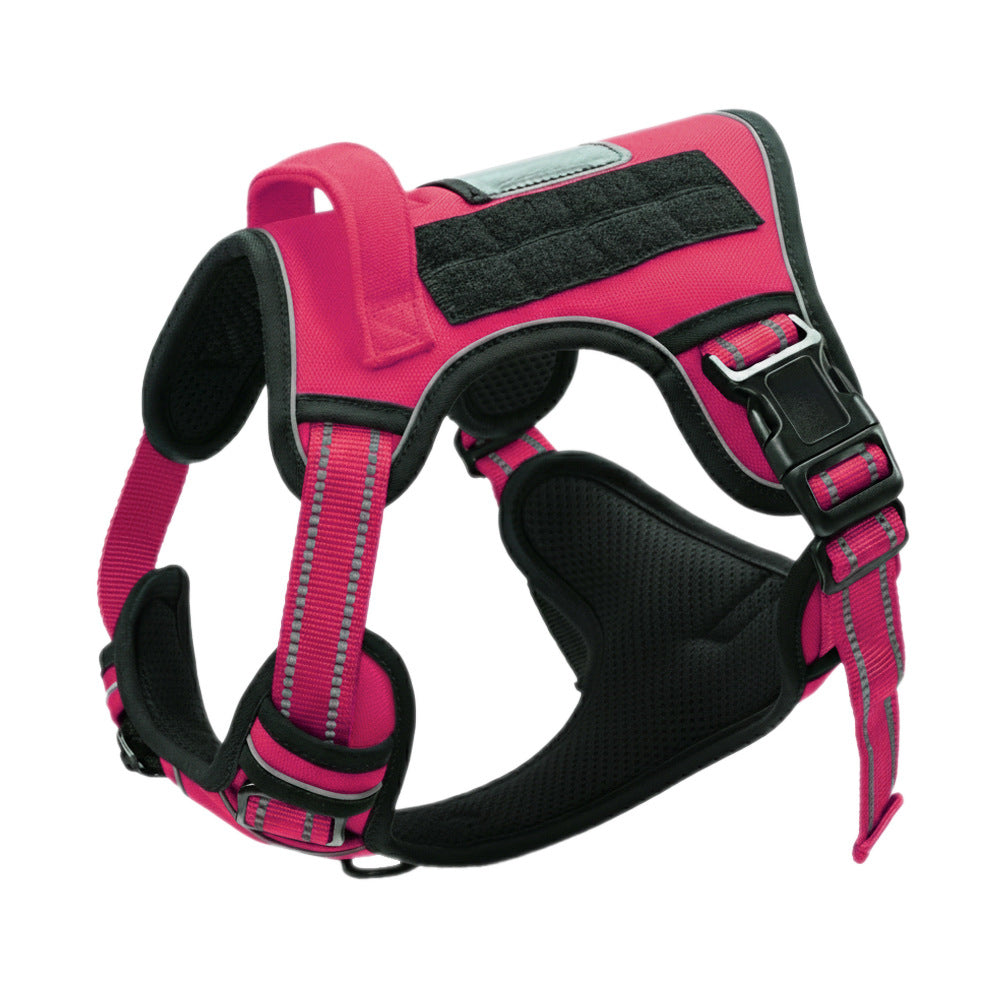 Padded no-pull tactical dog harness with sturdy handle and reflective trim Bowlift