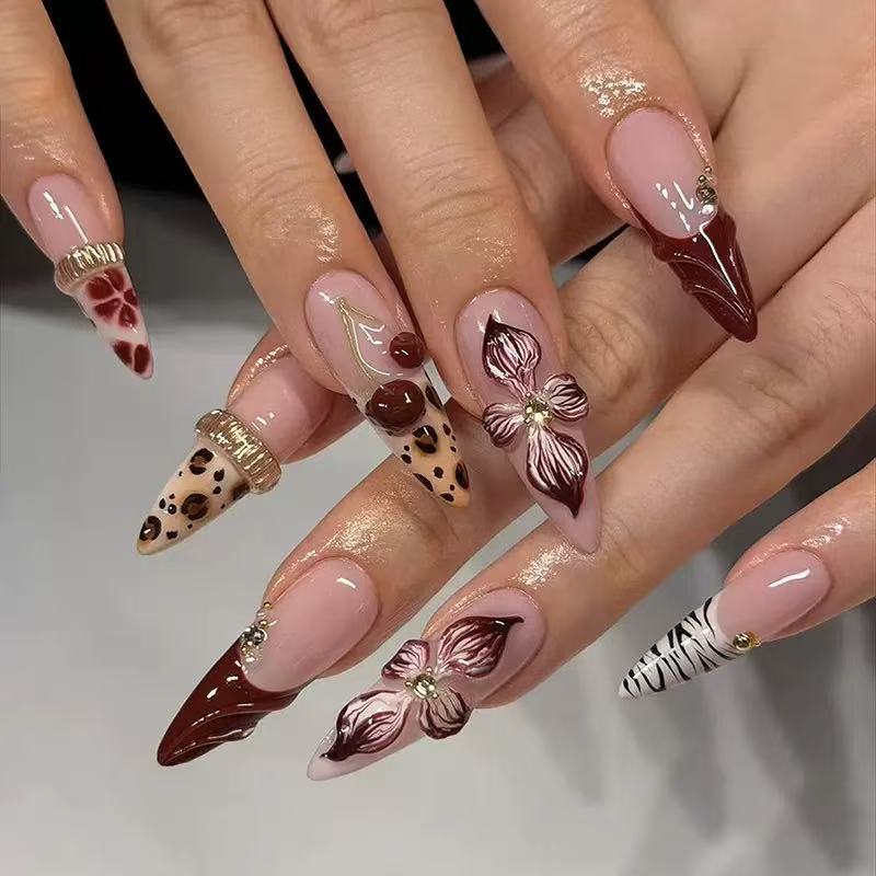 Elaborate Stiletto Nail Art Extensions Bowlift