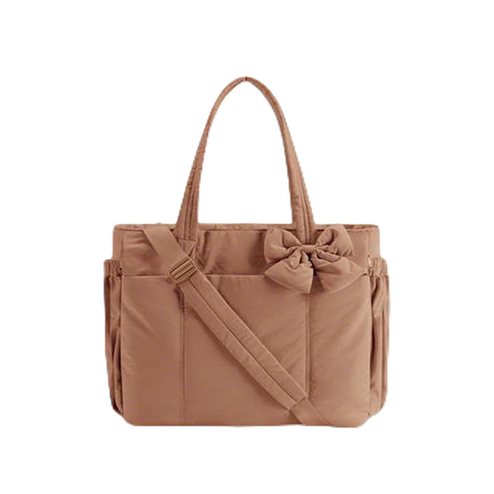 Multifunctional tote bag with detachable shoulder straps and decorative bow Bowlift