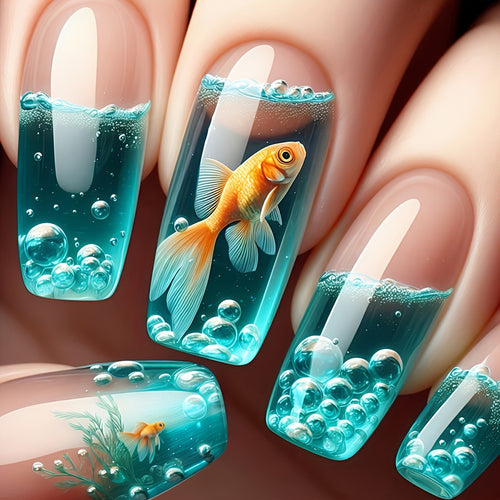 3D Fish Aquarium Nail Art Bowlift