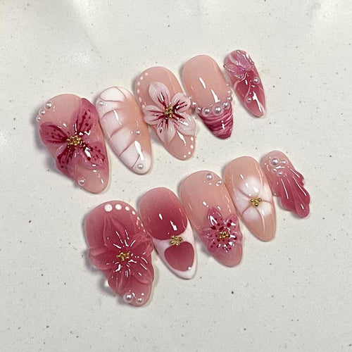 Professional Press-On Nail Set with Trendy Designs Bowlift