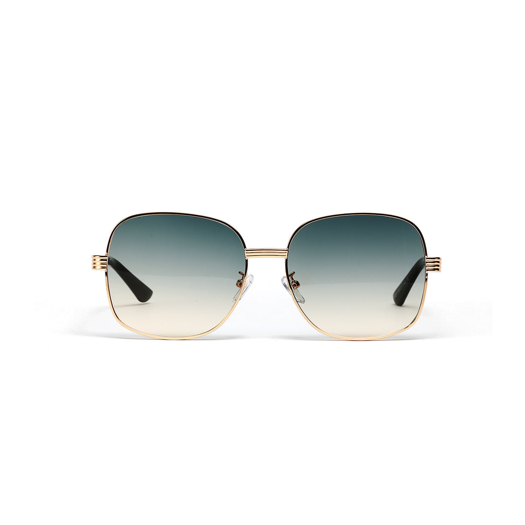 Ladies fashionable angular sunglasses with luxurious golden frame Bowlift