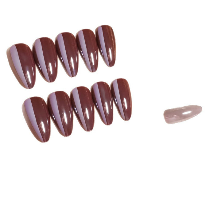 Glossy Stiletto Press-On Nail Set with Unique Design Bowlift