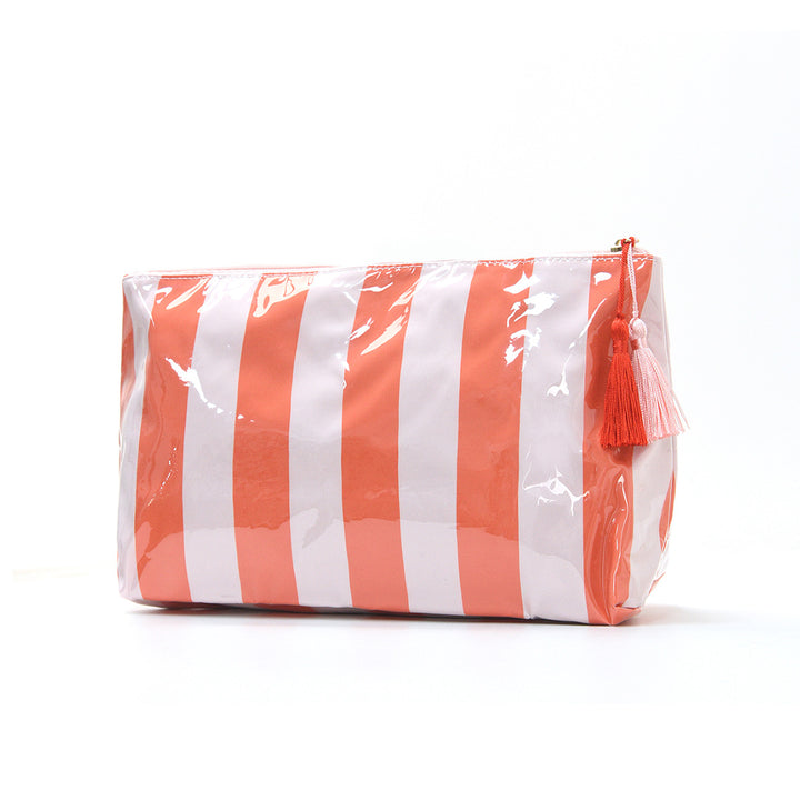 Cosmetic pouch with practical zipper and colorful checkered pattern Bowlift