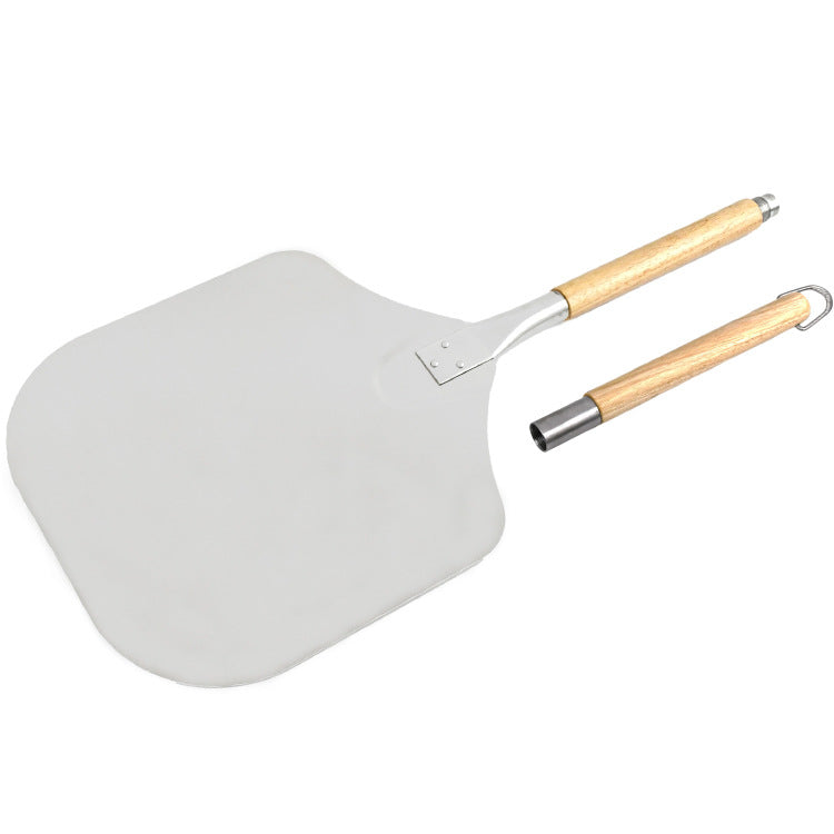 folding wooden handle aluminum pizza peel with removable dough scraper and bench knife set Bowlift