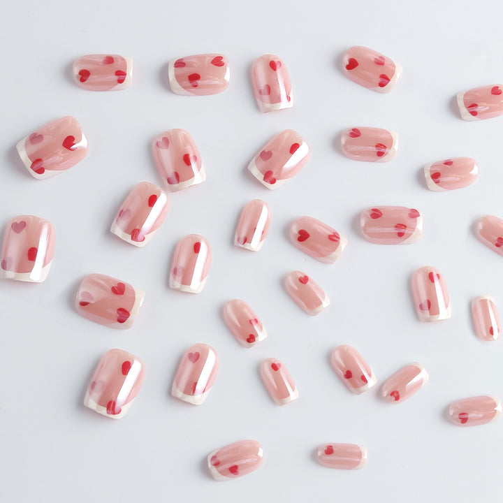 Heart-Embellished Gel Nail Art Set Bowlift