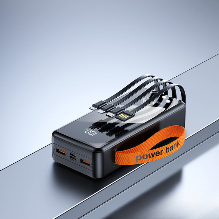 Multifunctional power bank with integrated charging cables and digital display Bowlift