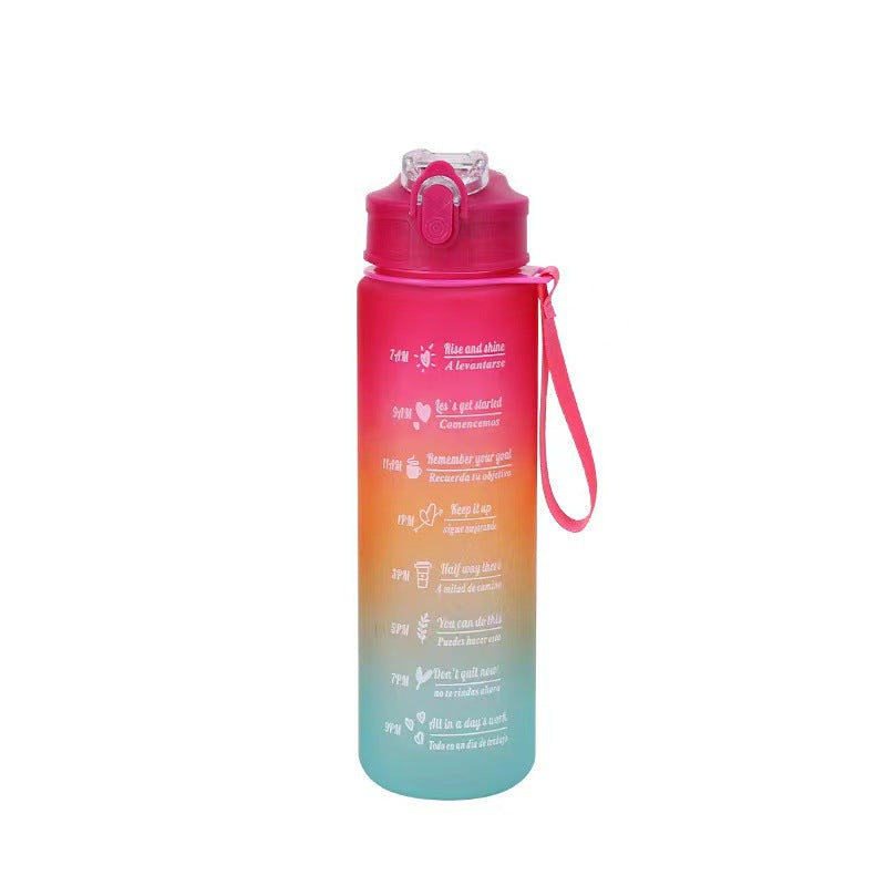 Women's Motivational Water Bottle with Time Markers Bowlift