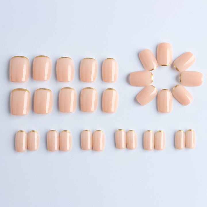 Decorative French Tip Press-On Nails Bowlift