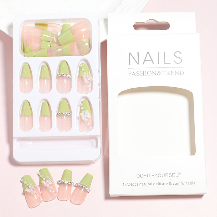 Decorative Press-On Nail Set with 3D Accents Bowlift