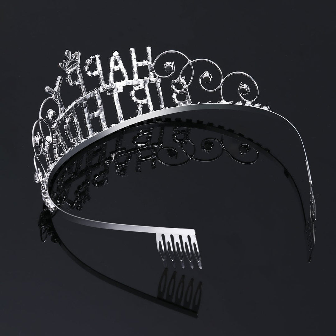 Women's Decorative Hair Crown with Birthday Inscription Bowlift