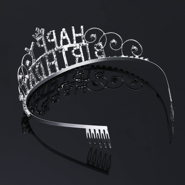 Women's Decorative Hair Crown with Birthday Inscription Bowlift