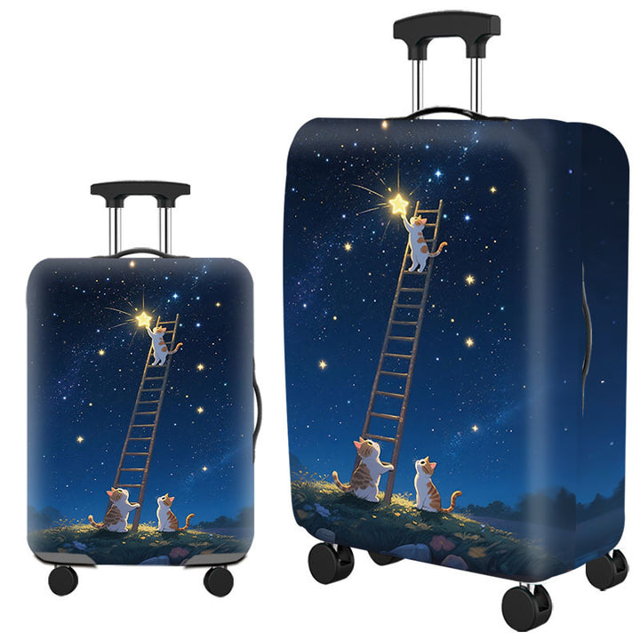 Tropical Leaf Print Hard Shell Luggage Bowlift