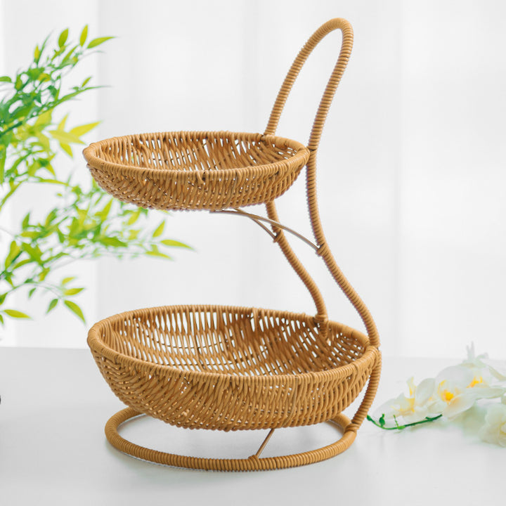 Decorative Tiered Wicker Fruit Bowlift