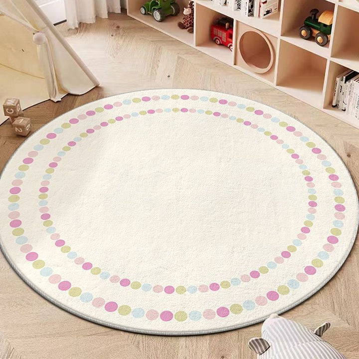 Round Alphabet Playroom Rug Soft Non-Slip Educational Floor Mat Bowlift