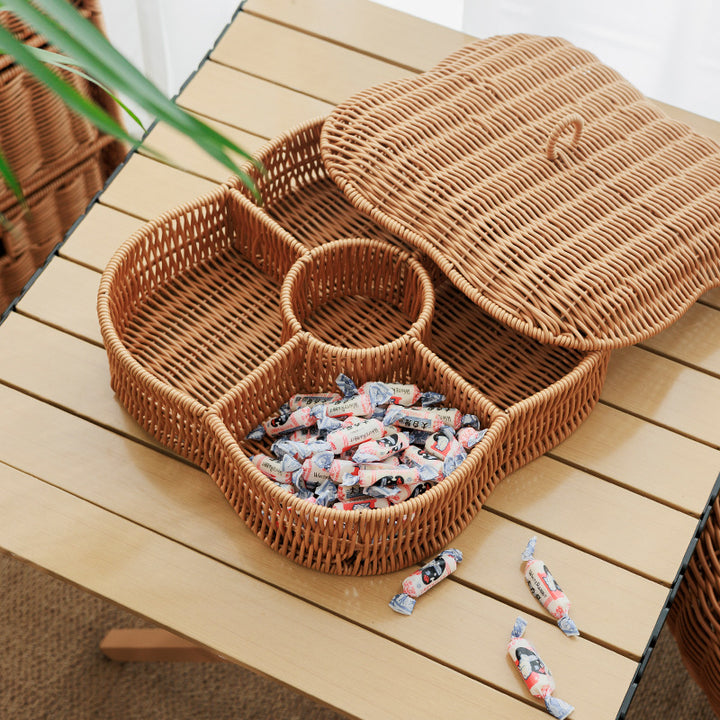 Multi-Compartment Woven Storage Basket Bowlift
