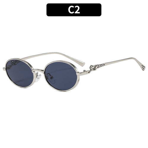Stylish Round Sunglasses with Unique Metal Accents