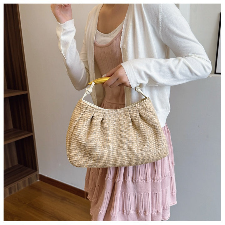 Handbag with Elegant Wooden Handle Bowlift