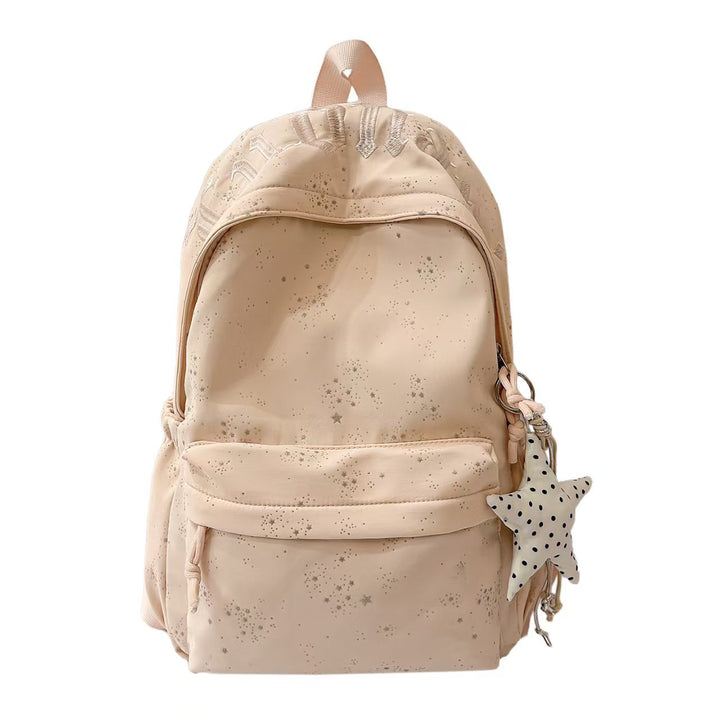 Stylish Textured Star Print Backpack Bowlift