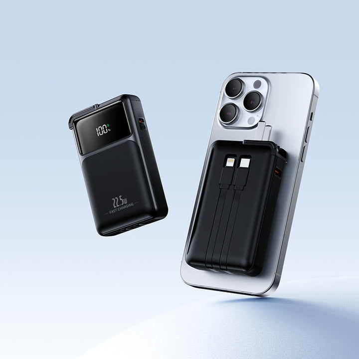 Compact power bank with integrated charger Bowlift