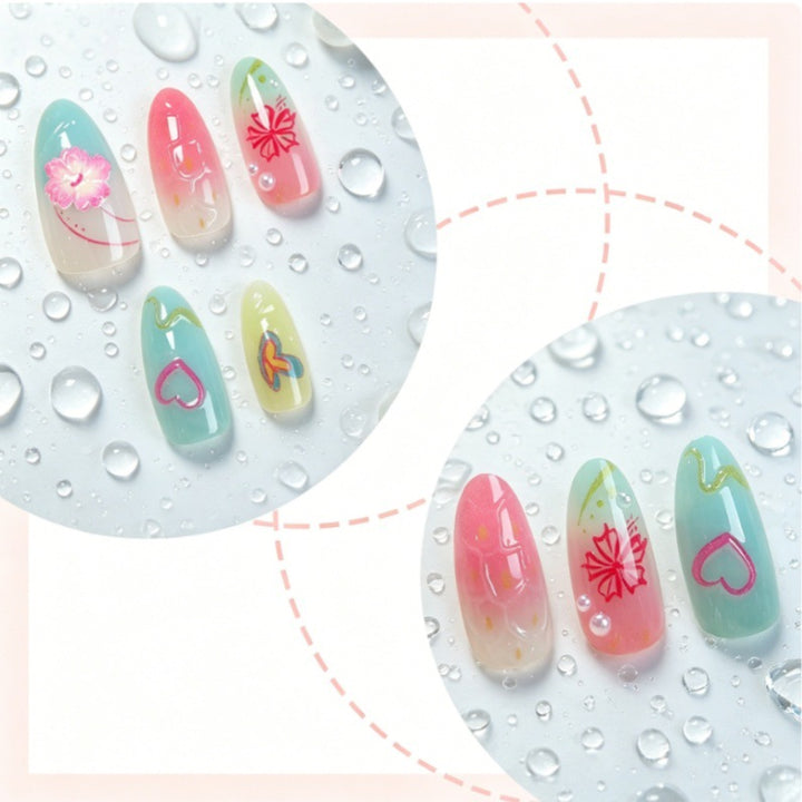 Artistic Ocean-Inspired Press-On Nail Set Bowlift