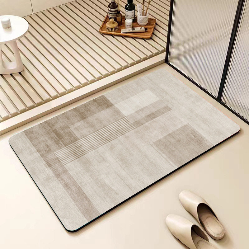 Non-Slip Geometric Pattern Bathroom Mat Bowlift