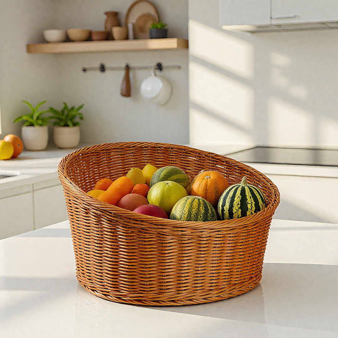Ladies oval basket made of high-quality willow material Bowlift