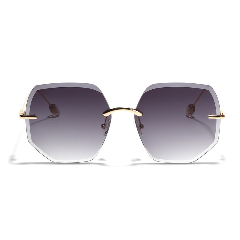 Women’s geometric sunglasses with high-quality gold frame Bowlift