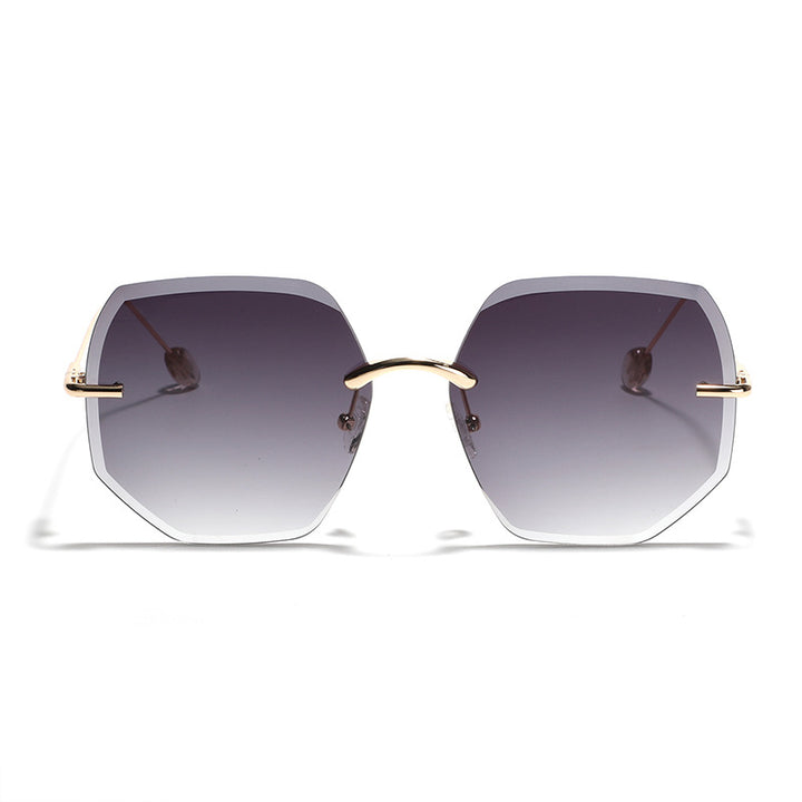 Women’s geometric sunglasses with high-quality gold frame Bowlift