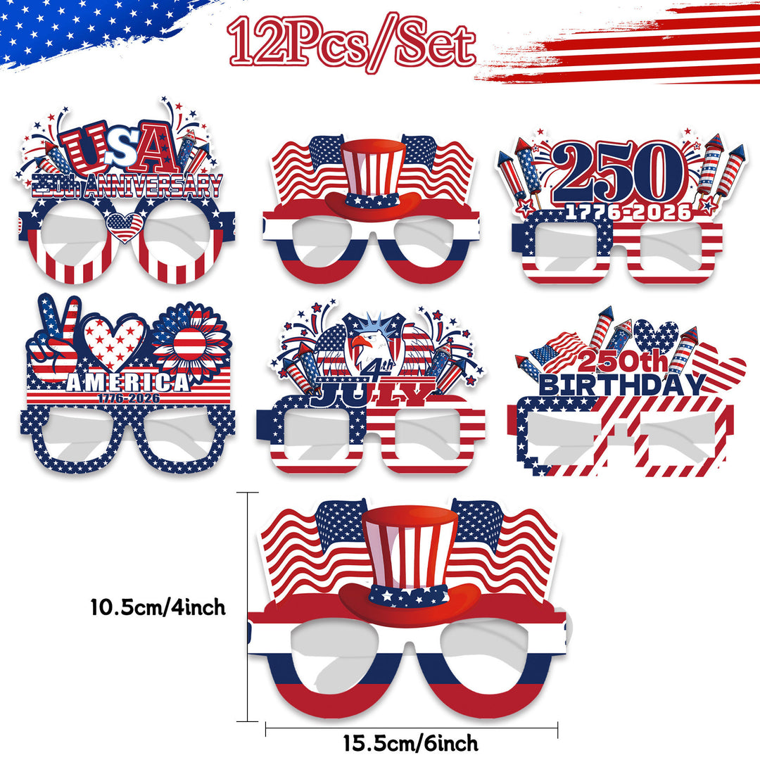 Unisex nan extravagant party glasses made of sturdy cardboard with alternating party motifs Bowlift