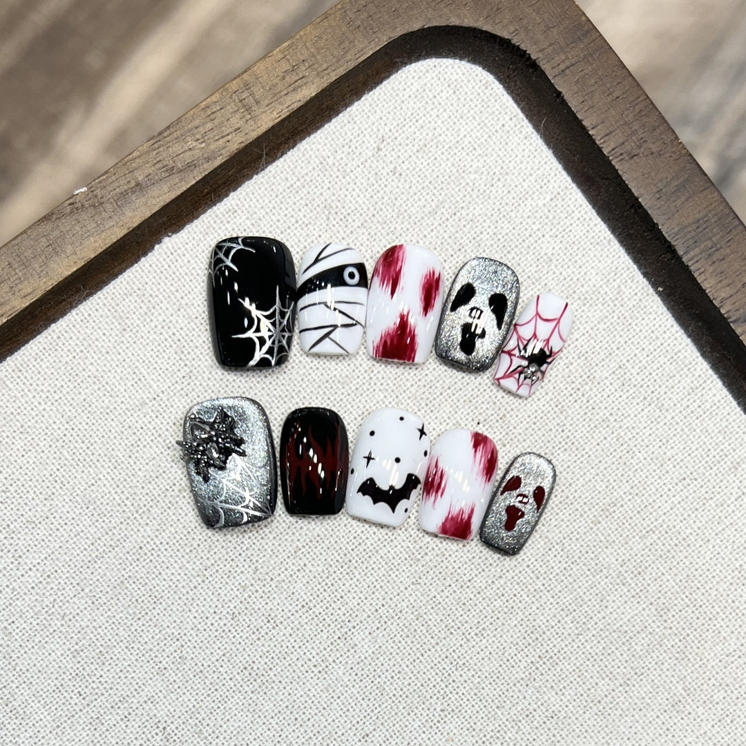 Artistic Halloween Press-On Nail Art Set Bowlift