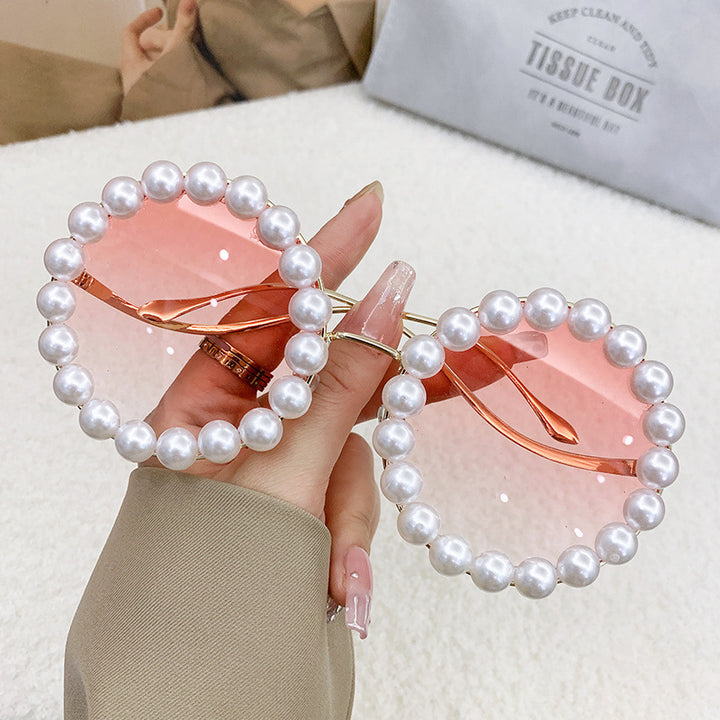 Women's designer sunglasses with pearl-embellished frame Bowlift
