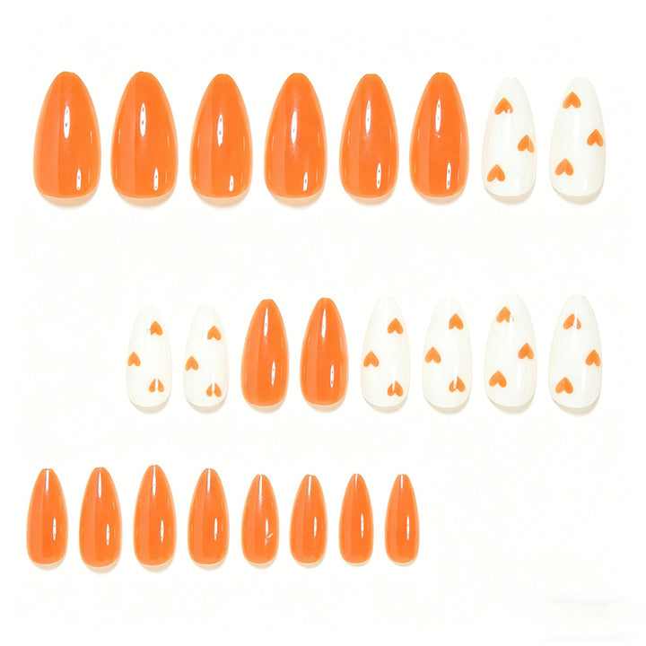 Stylish Heart-Embellished Press-On Nail Art Bowlift