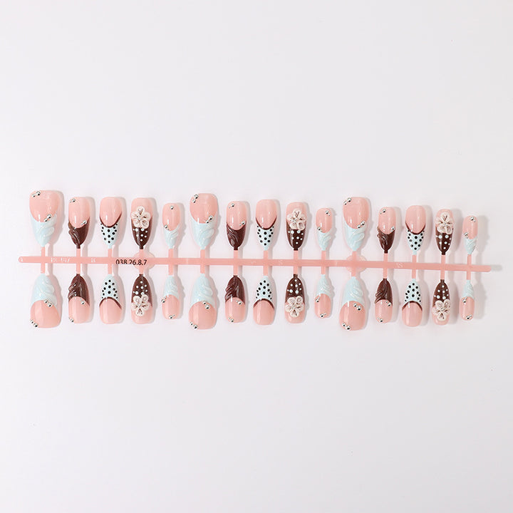 Artistic Acrylic Press-On Nail Design Bowlift