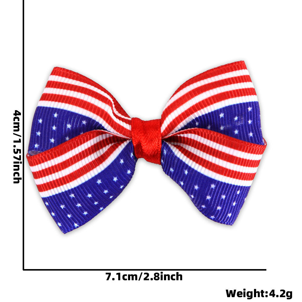 Women's Independence Day mini grosgrain ribbon hair bow with alligator clip Bowlift
