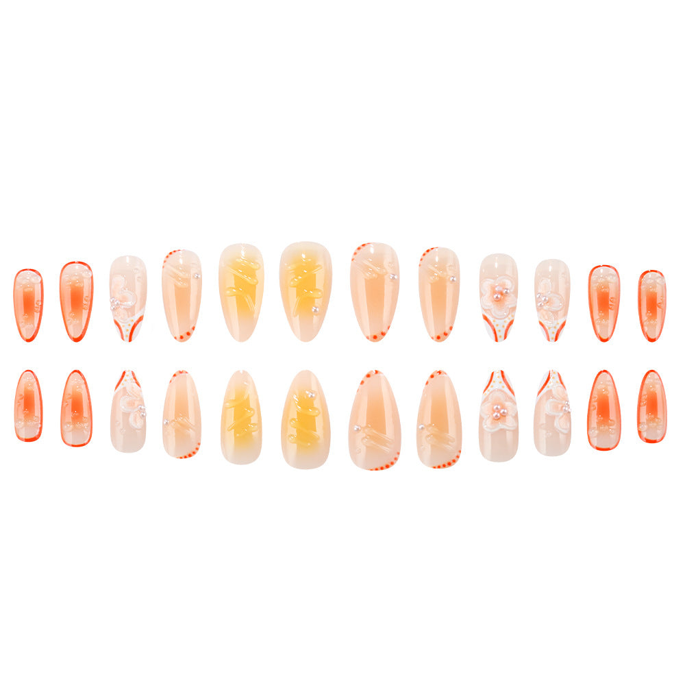 Floral Gel Press-On Nail Set Bowlift