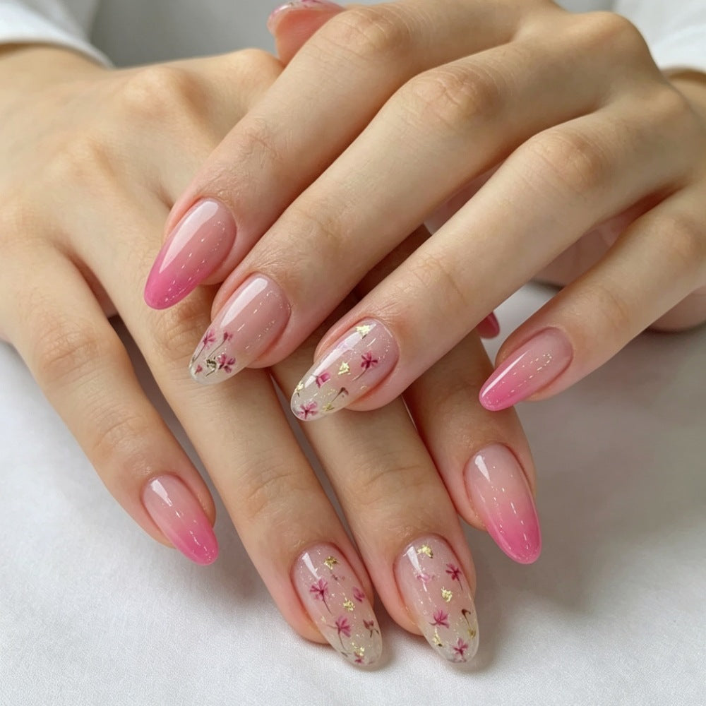 Artificial Nail Set with Elegant Floral Designs Bowlift