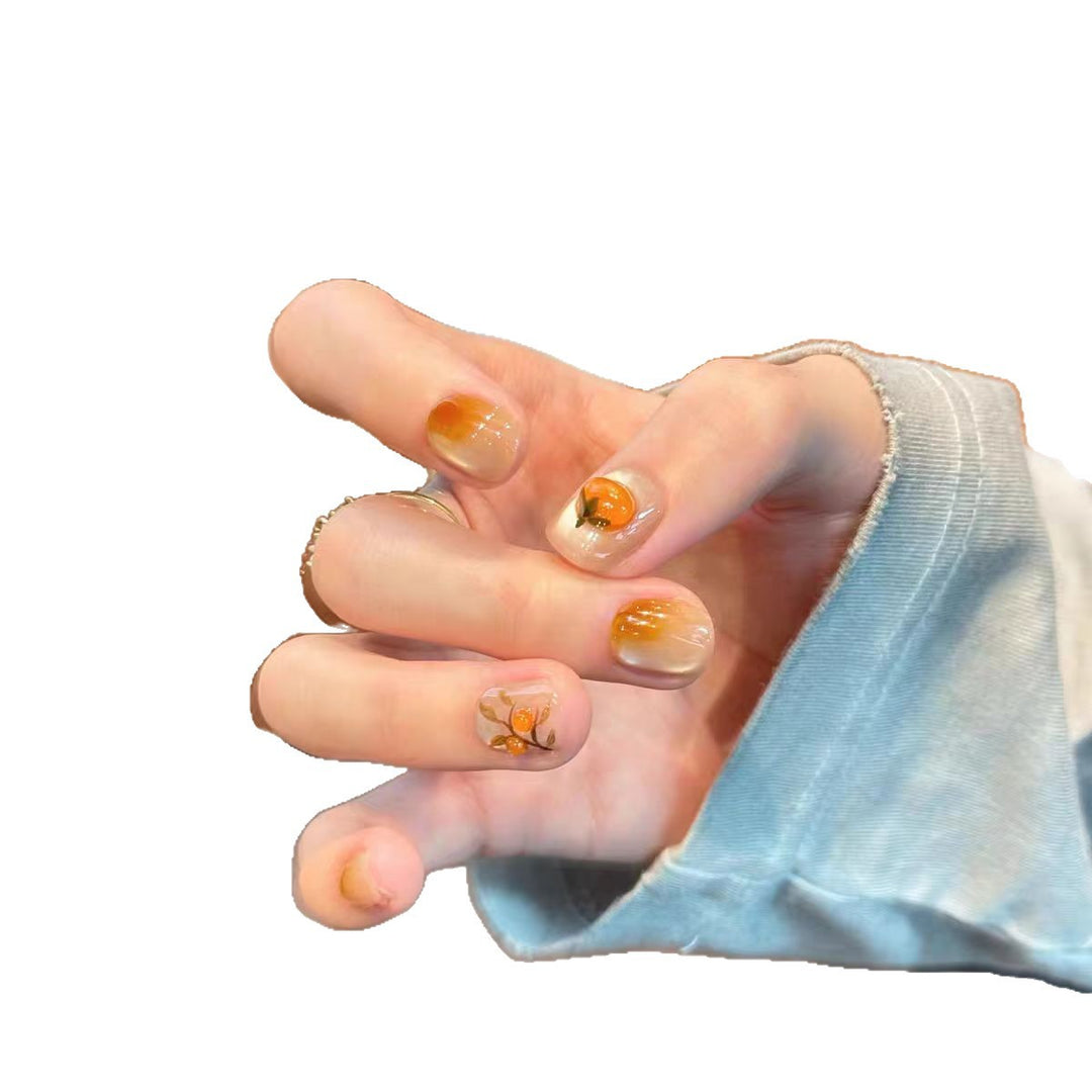 Artistic Floral Press-On Nail Design Bowlift