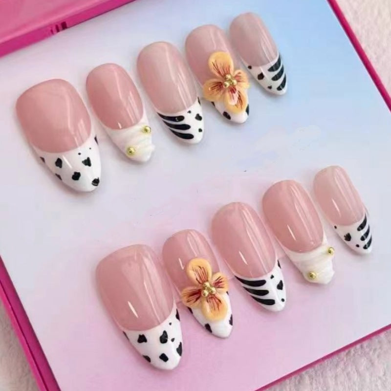 Artistic Flower-Embellished Press-On Nails Bowlift